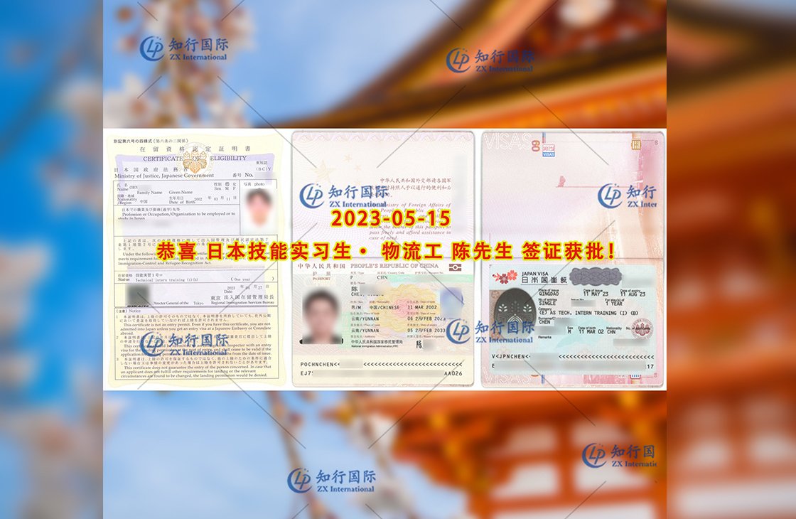 2023/5/15 恭喜【日本技能实习生】物流工 陈先生 签证获批